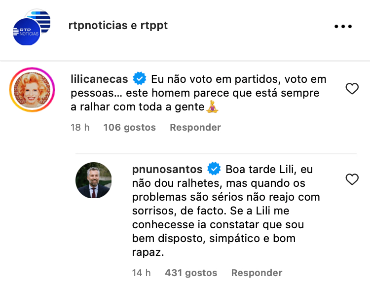 Pedro Nuno Santos responde a crítica de Lili Caneças