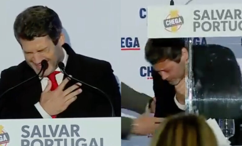 André Ventura sente-se mal durante discurso