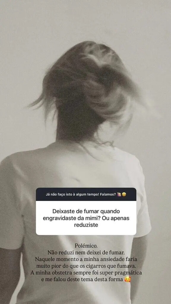 Carolina Pinto - companheira de Marco Costa confessa que não deixou de fumar durante a gravidez