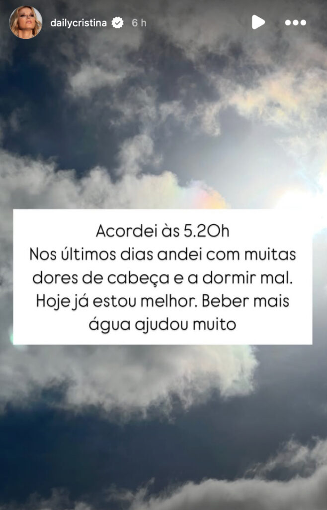 Cristina Ferreira: "Andei com muitas dores de cabeça e a dormir mal"