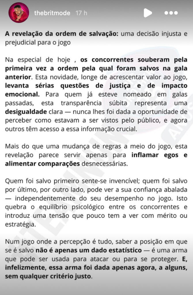 Família de Nuno Brito atira-se à produção do Big Brother: "uma decisão injusta e prejudicial para o jogo"