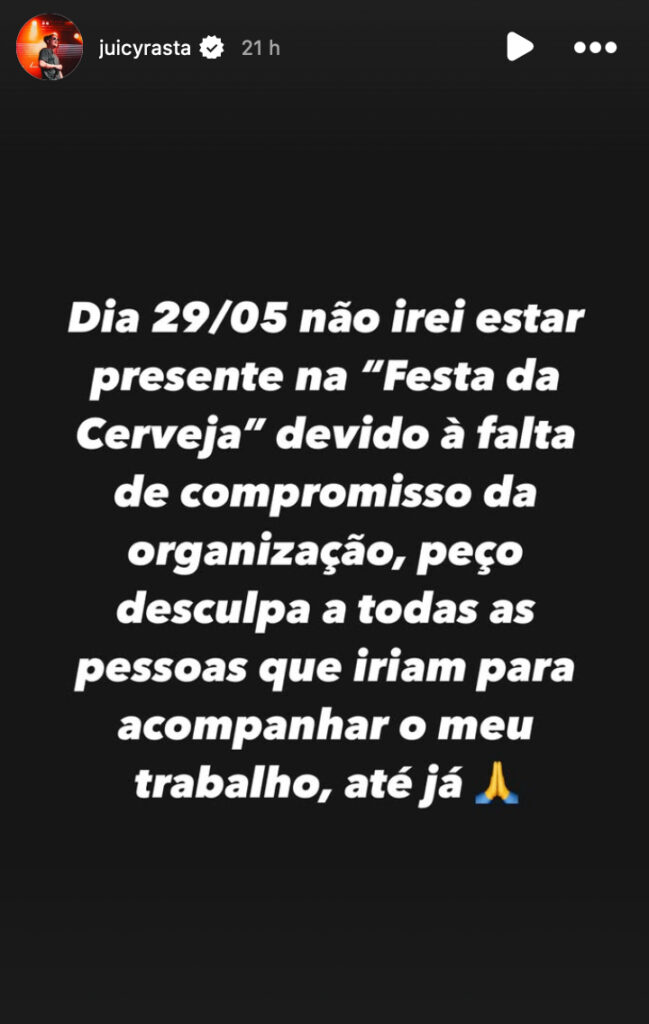 Maycon Douglas cancela presença e revela motivo