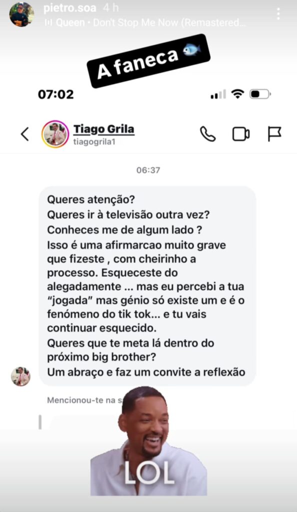 Tiago Grila no Big Brother? Pedro Soá reage: "Gostava de o apanhar dentro de um reality show"