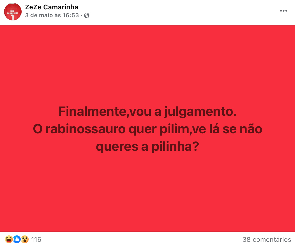 5 mil euros! Ponto de situação sobre o processo de Duarte Siopa contra Zezé Camarinha