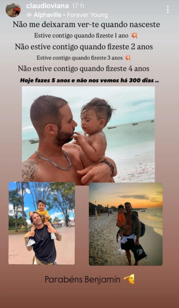 Cláudio Viana não vê o filho há quase um ano!