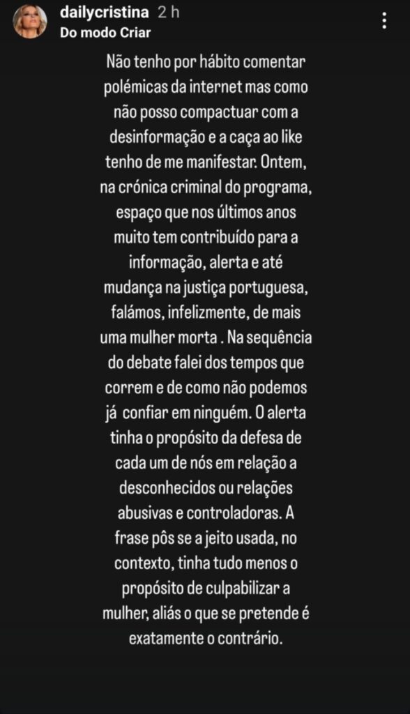 "Pôs-se a jeito": Cristina Ferreira causa polémica e vê-se obrigada a esclarecer