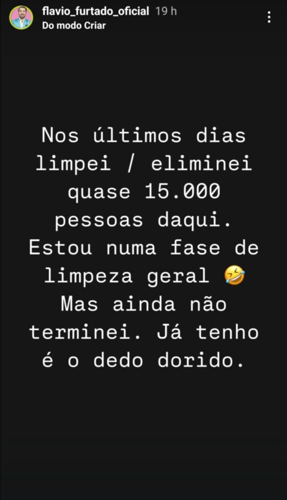 Flávio Furtado faz ‘limpeza’ nas redes sociais e processa mais de 100 pessoas
