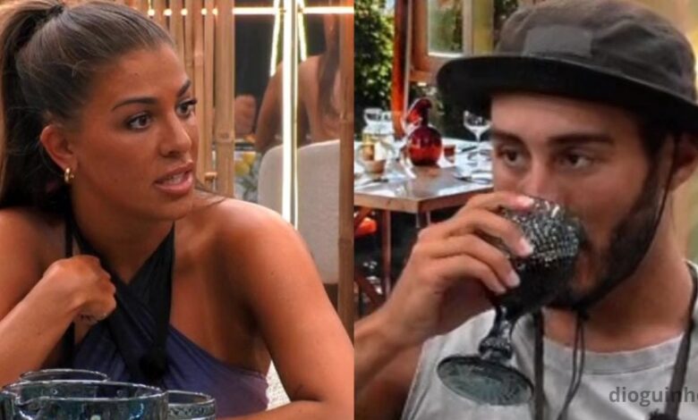 Daniela Santos faz 'marcação serrada' no almoço privado no Big Brother. Afonso Leitão