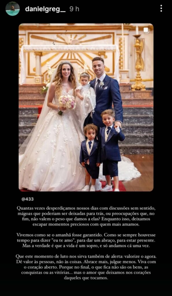 Daniel Gregório faz reflexão após trágica morte de Diogo Jota: “Vivemos como se o amanhã fosse garantido”