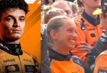 F1: Lando Norris vence na Hungria e beijo de Margarida Corceiro no parque fechado vira sensação nas redes sociais