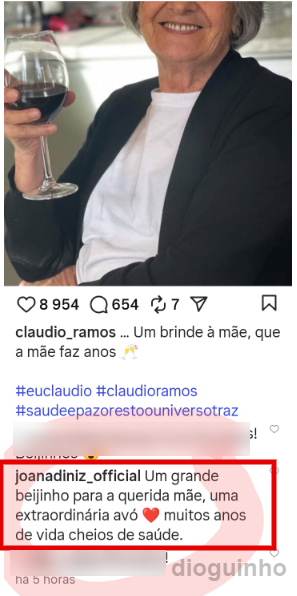 Joaninha Diniz dá os parabéns à ex-sogra: "mãe querida, extraordinária avó"