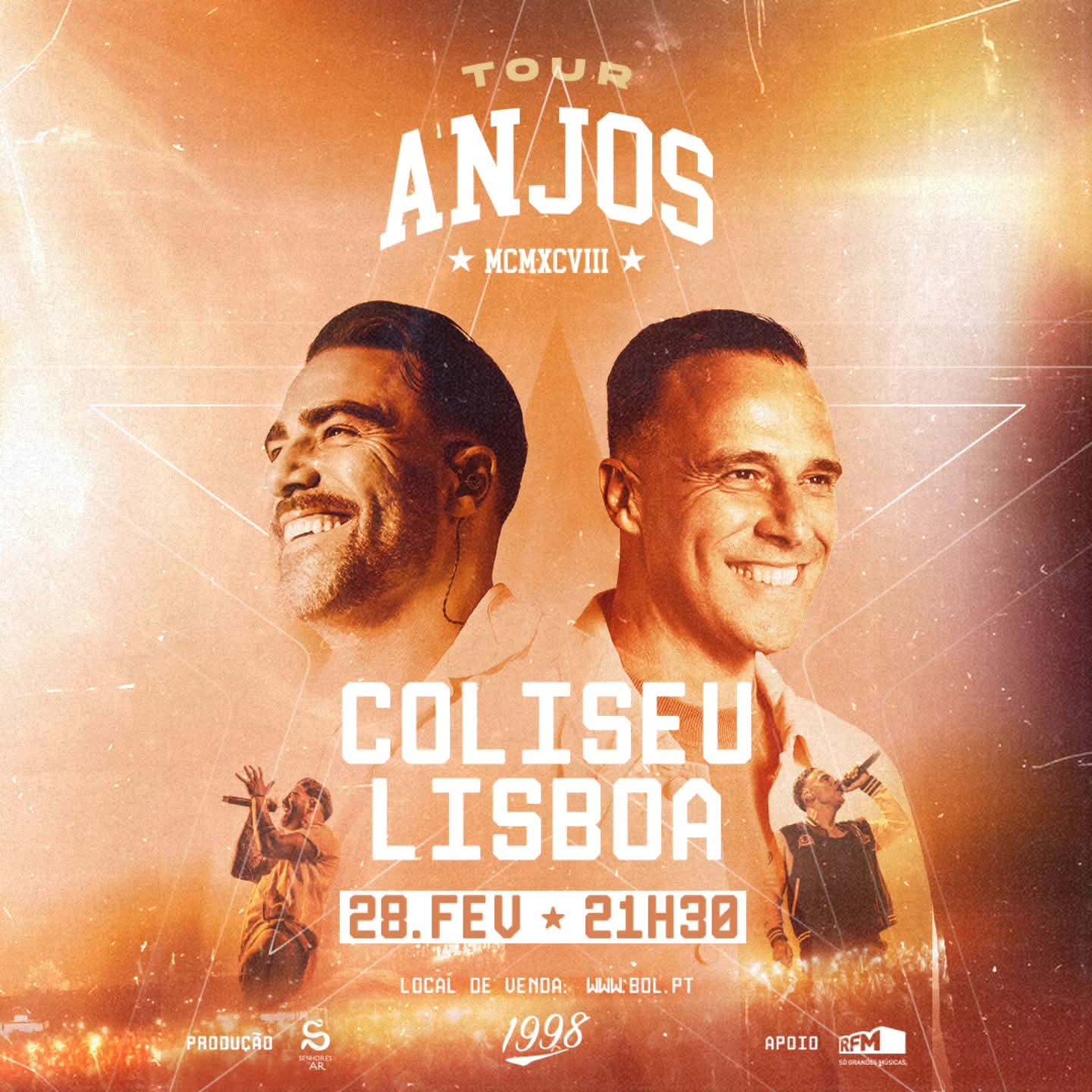 Anjos atuam no Coliseu... três meses antes de Joana Marques