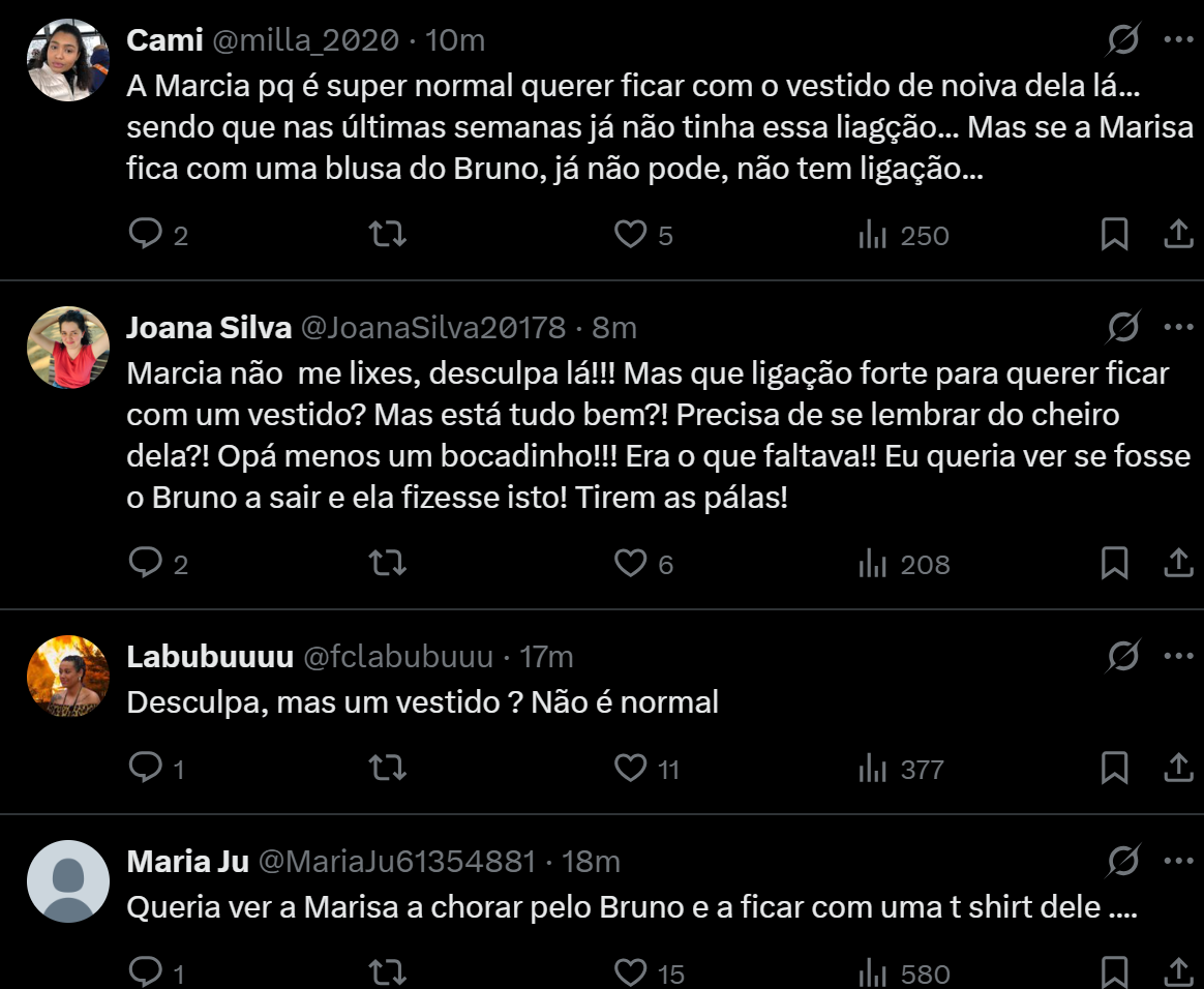 Márcia é acusada de "ranço descontrolado" sobre Marisa relativamente a Pedro Jorge