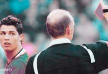 Primeiro vermelho de Cristiano Ronaldo foi no Manchester United. Vê aqui as imagens!