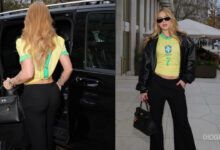 Virginia deslumbra em Londres com bolsa Hermès exclusiva