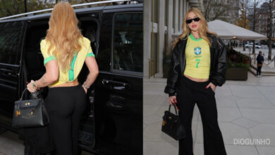 Virginia deslumbra em Londres com bolsa Hermès exclusiva