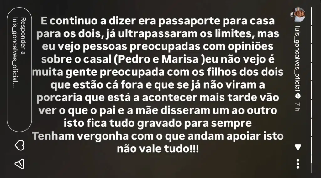 Marisa e Pedro Jorge podem levar já com um “passaporte para casa”, diz Luís Gonçalves Marisa e Pedro Jorge podem levar já com um “passaporte para casa”, diz Luís Gonçalves