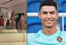 Imagens unidas do Natal de Cristiano Ronaldo e da família