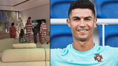 Imagens unidas do Natal de Cristiano Ronaldo e da família