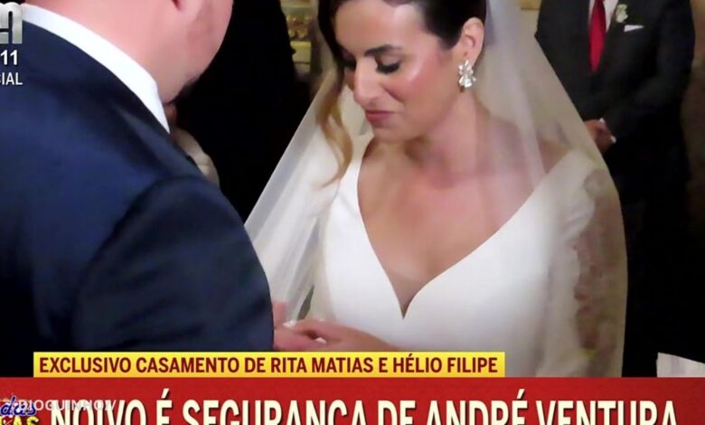 Rita Matias casa-se com segurança de André Ventura. De "Carocha" amarelo e com banho de multidão