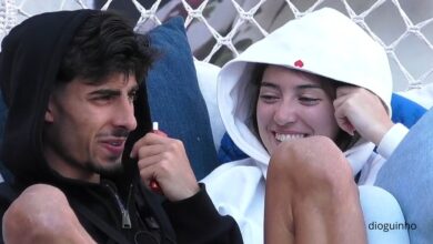 Diogo e Ariana em conversa cúmplice horas após o fim do namoro com Eva