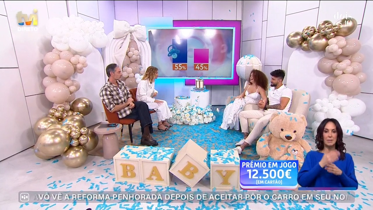 Sara e Moisés revelam dificuldades da gravidez e o sexo do bebe em direto na TVI