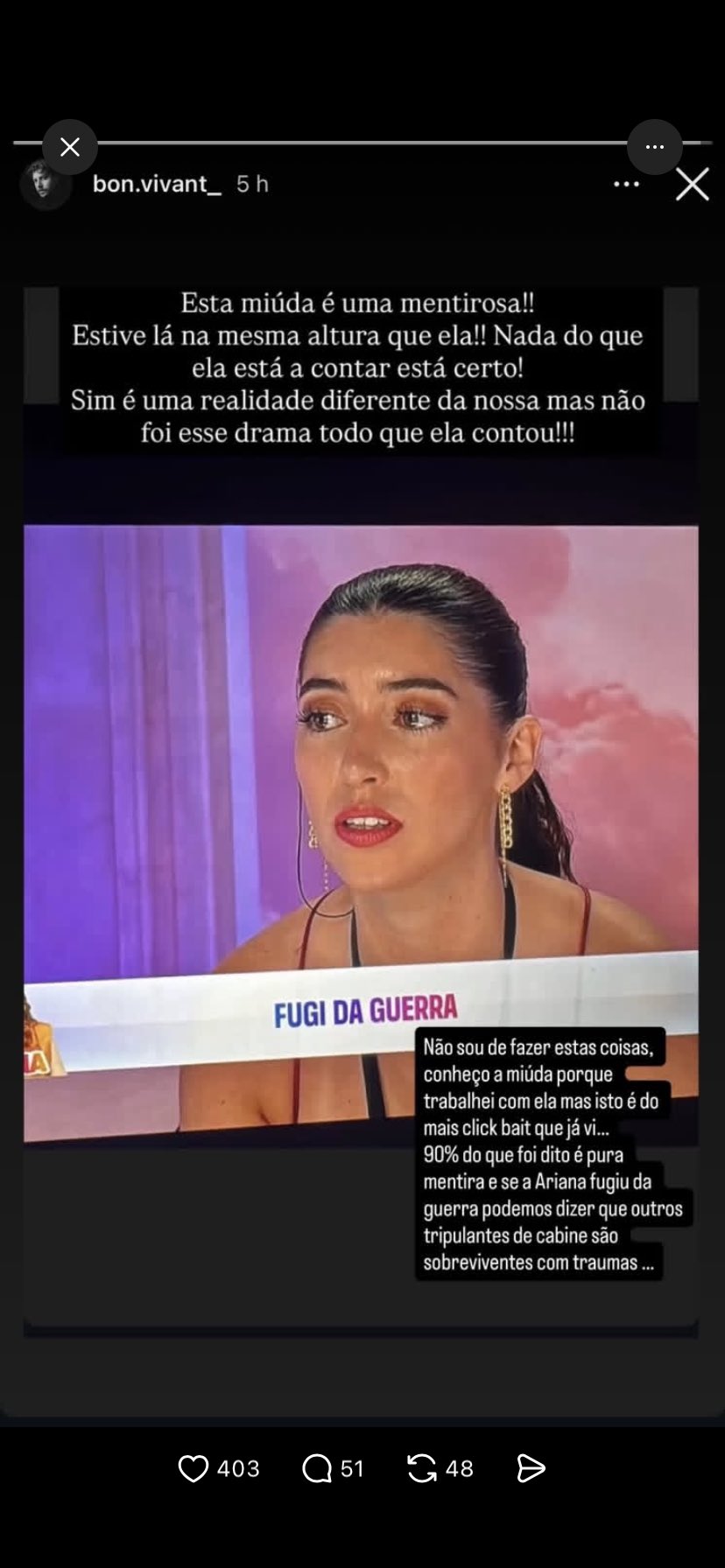 Alegado colega de trabalho da Ariana acusa-a de "mentir" sobre o segredo no SS10