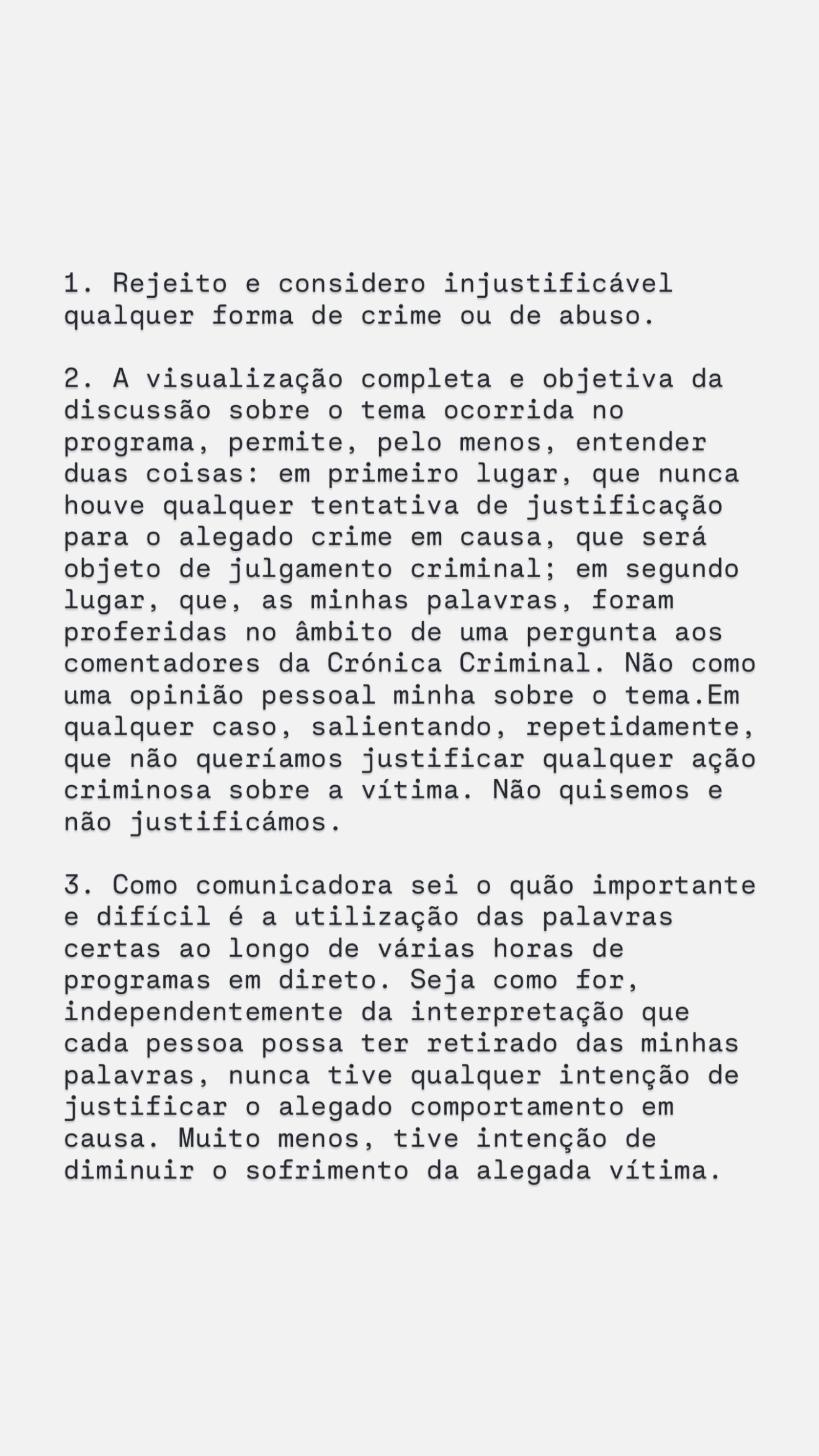 Cristina Ferreira defende-se de acusações de branqueamento de violação