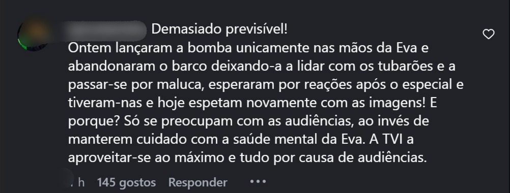 Escândalo na TVI: Público revolta-se e acusam TVI de explorar saúde mental de Eva para "fazer render o peixe"