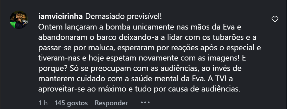 Escândalo na TVI: Público revolta-se e acusam TVI de explorar saúde mental de Eva para "fazer render o peixe"