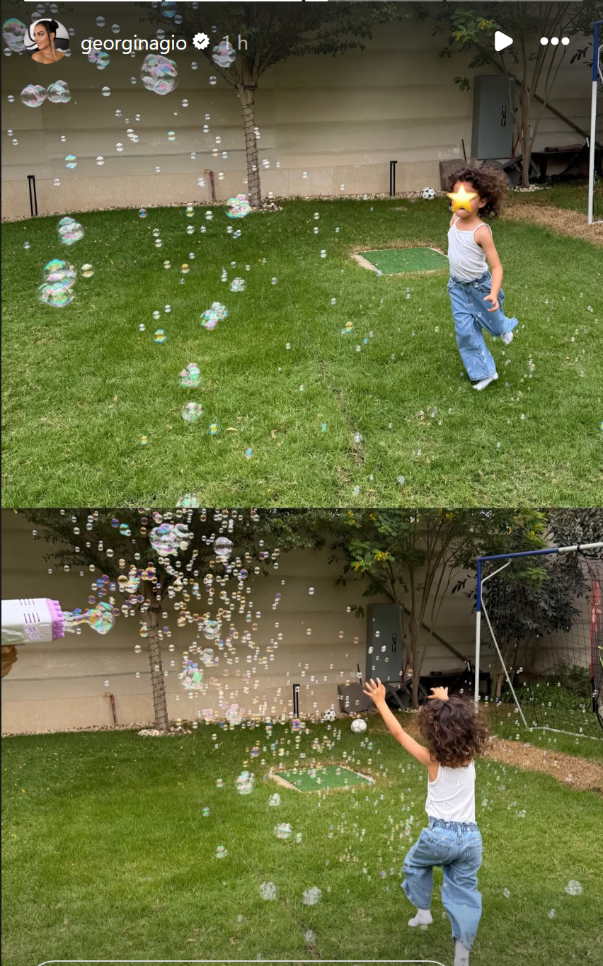 Georgina Rodríguez capta momento de cumplicidade entre Cristiano Ronaldo e Bella Esmeralda