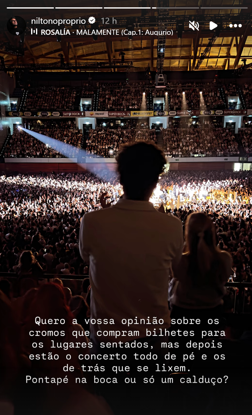 Polémica: Nilton acusado de "incentivar a violência" após desabafo no concerto de Rosalía