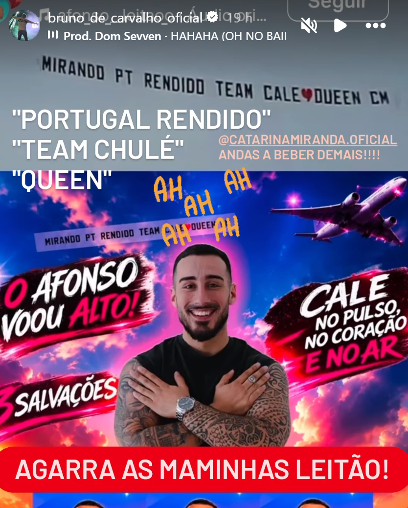 Bruno de Carvalho 'ataca' Catarina Miranda após avião para Afonso Leitão no "Desafio Final"