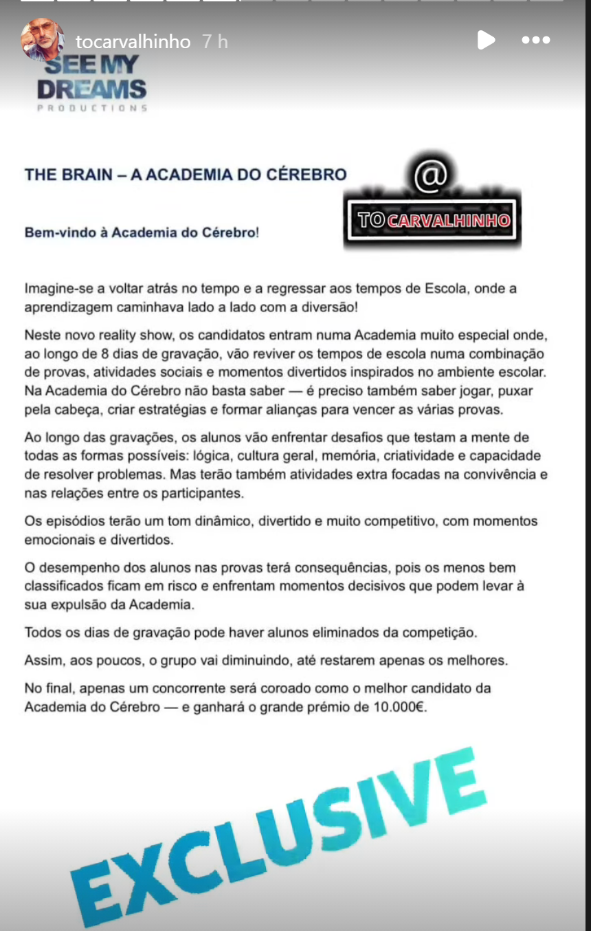 Revelada a sinopse do novo programa de veteranos da TVI e da Prime: "The Brain"