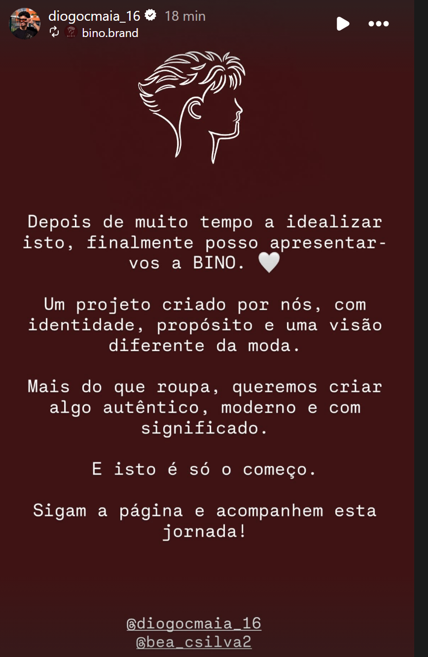 Diogo Maia aventura-se no mundo da moda e lança marca de roupa com a prima Beatriz Silva