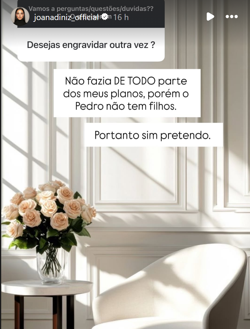 Joana Diniz mostra-se apaixonada e revela planos de casamento e maternidade