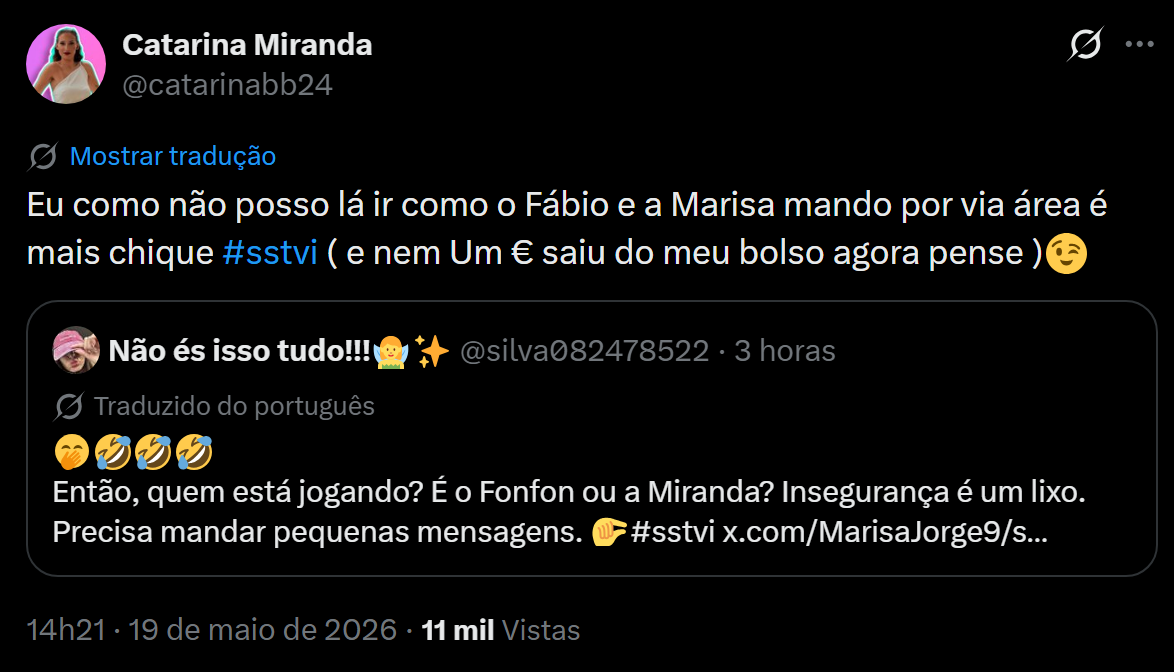 atarina Miranda reage a críticas de "Insegurança" após avião para Afonso Leitão no "Desafio Final"