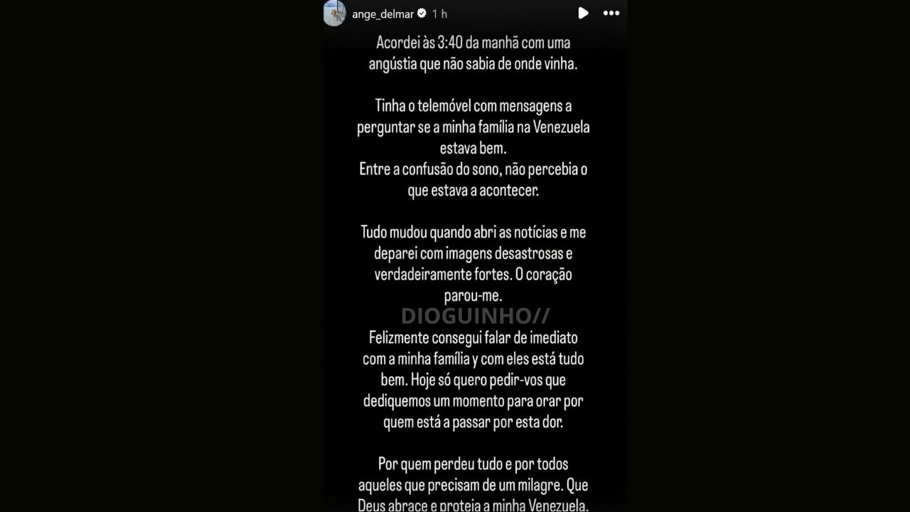 Angelica Del Mar relata pânico após fortes sismos na Venezuela: "Imagens desastrosas"