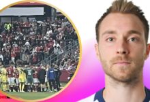 Novo susto para Christian Eriksen: Cai inanimado durante Dinamarca-Ucrânia