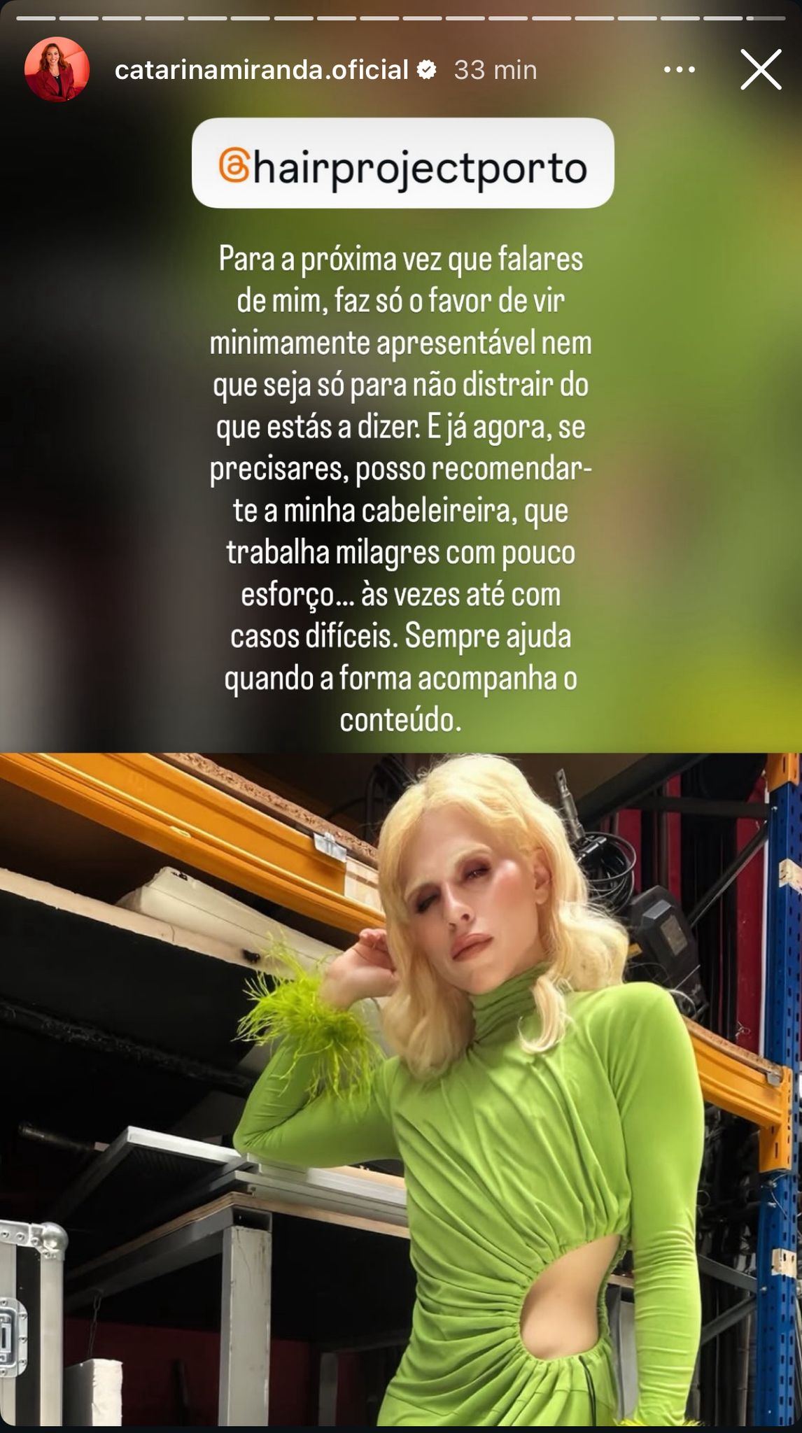Catarina Miranda reage às criticas na Sic Caras e 'goza' com visual de David Motta!
