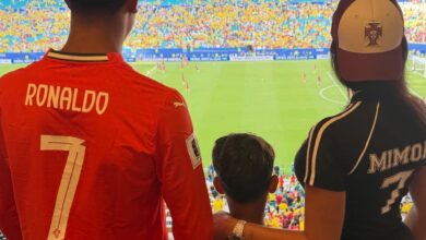 Família unida: Georgina Rodríguez, Cristiano Jr. e Mateo apoiam CR7 no jogo da seleção em Miami