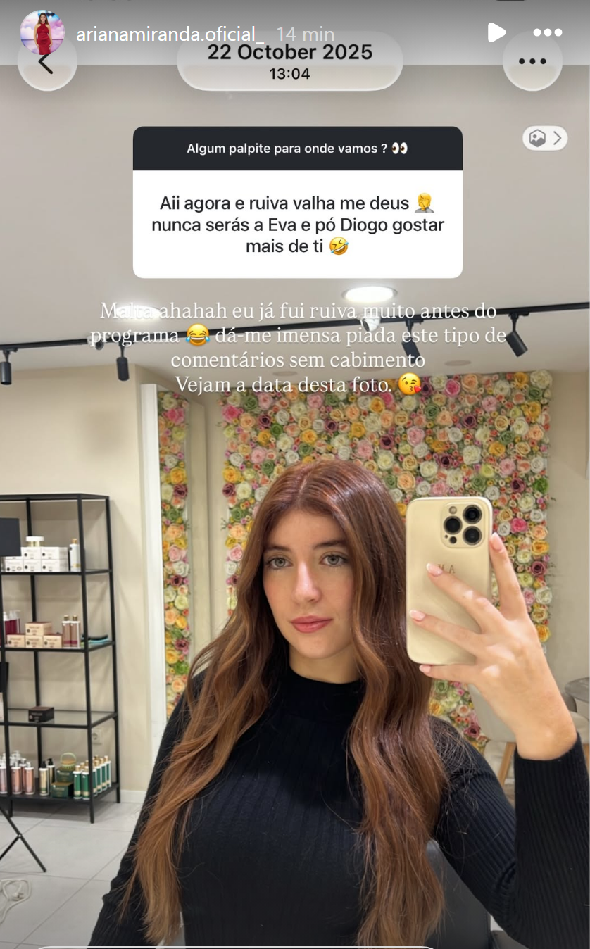 Ruiva igual à Eva Pais? Ariana Miranda é 'atacada' e comparada à ex-namorada de Diogo Maia
