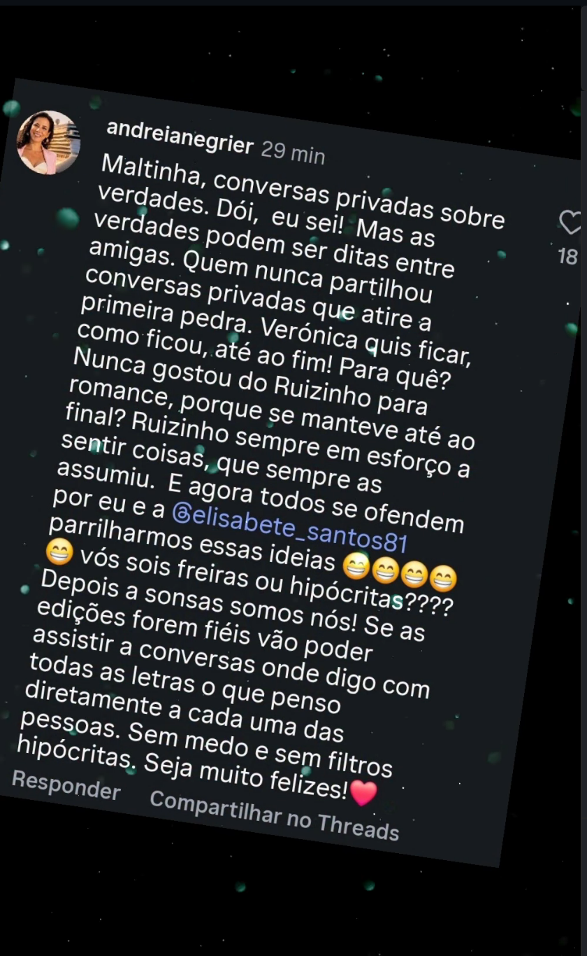 Tensão no «Casados à Primeira Vista»: Andreia Négrier e Verónica Eusébio trocam acusações