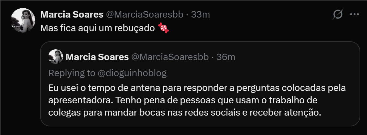 Márcia Soares responde a Francisco Monteiro: «Tenho pena de pessoa que...»