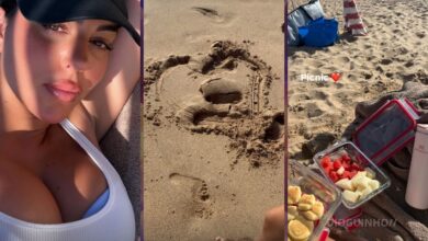 Georgina Rodríguez aproveita dia de praia em Portugal com as crianças