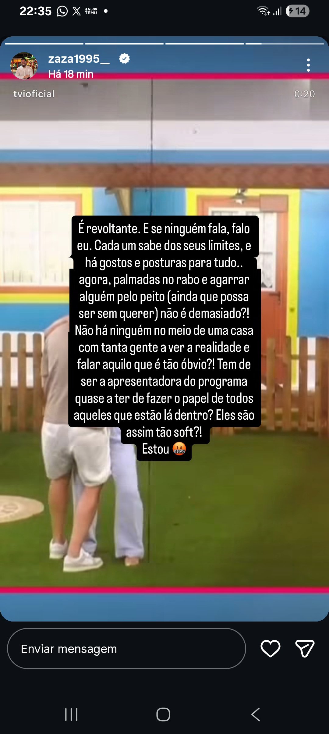 Francisco Monteiro indigna-se e expõe comportamento de Boris e Joana no 'Big Brother Verão'