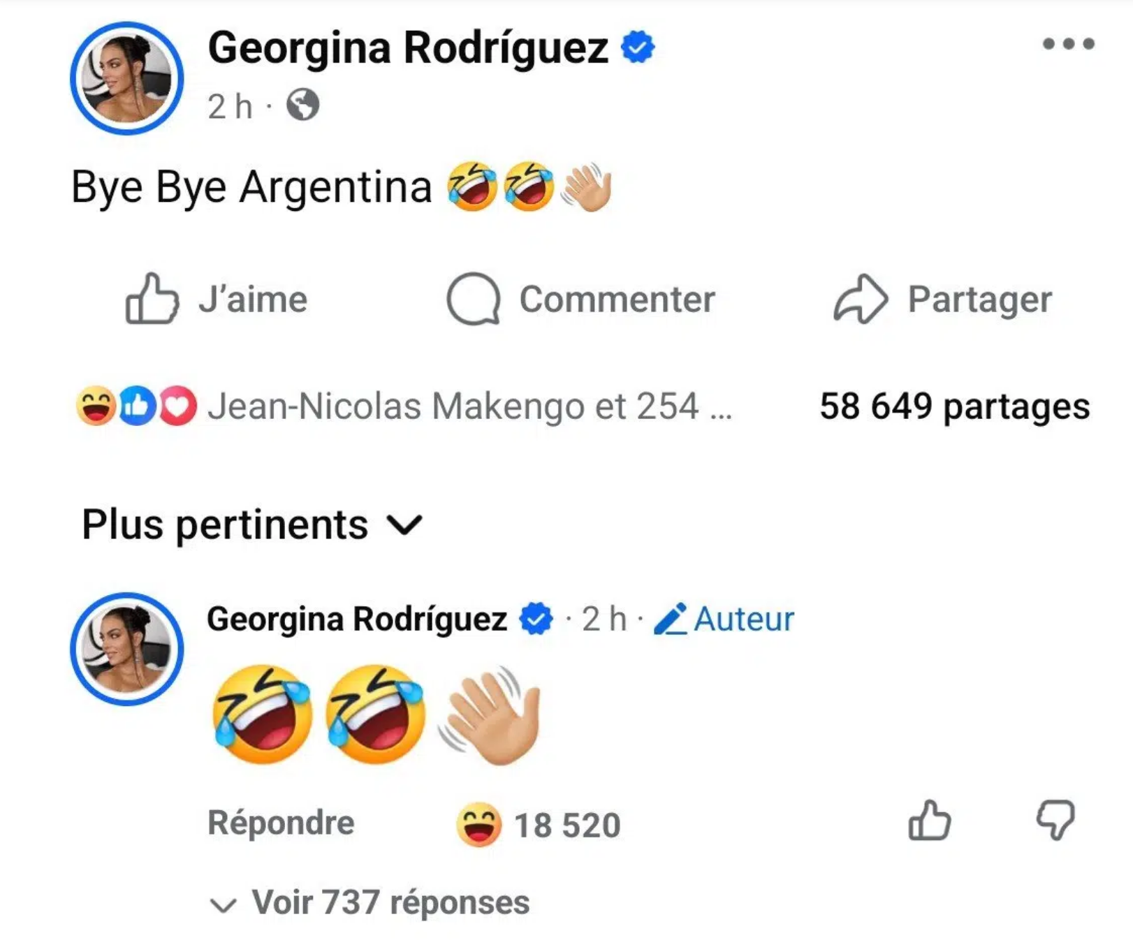 Georgina Rodríguez esclarece fraude nas redes sociais após provocação a Messi