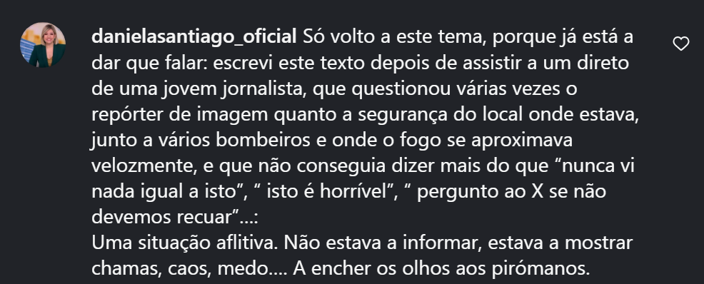 Daniela Santiago critica direto da CMTV e recebe resposta de Francisca Laranjo