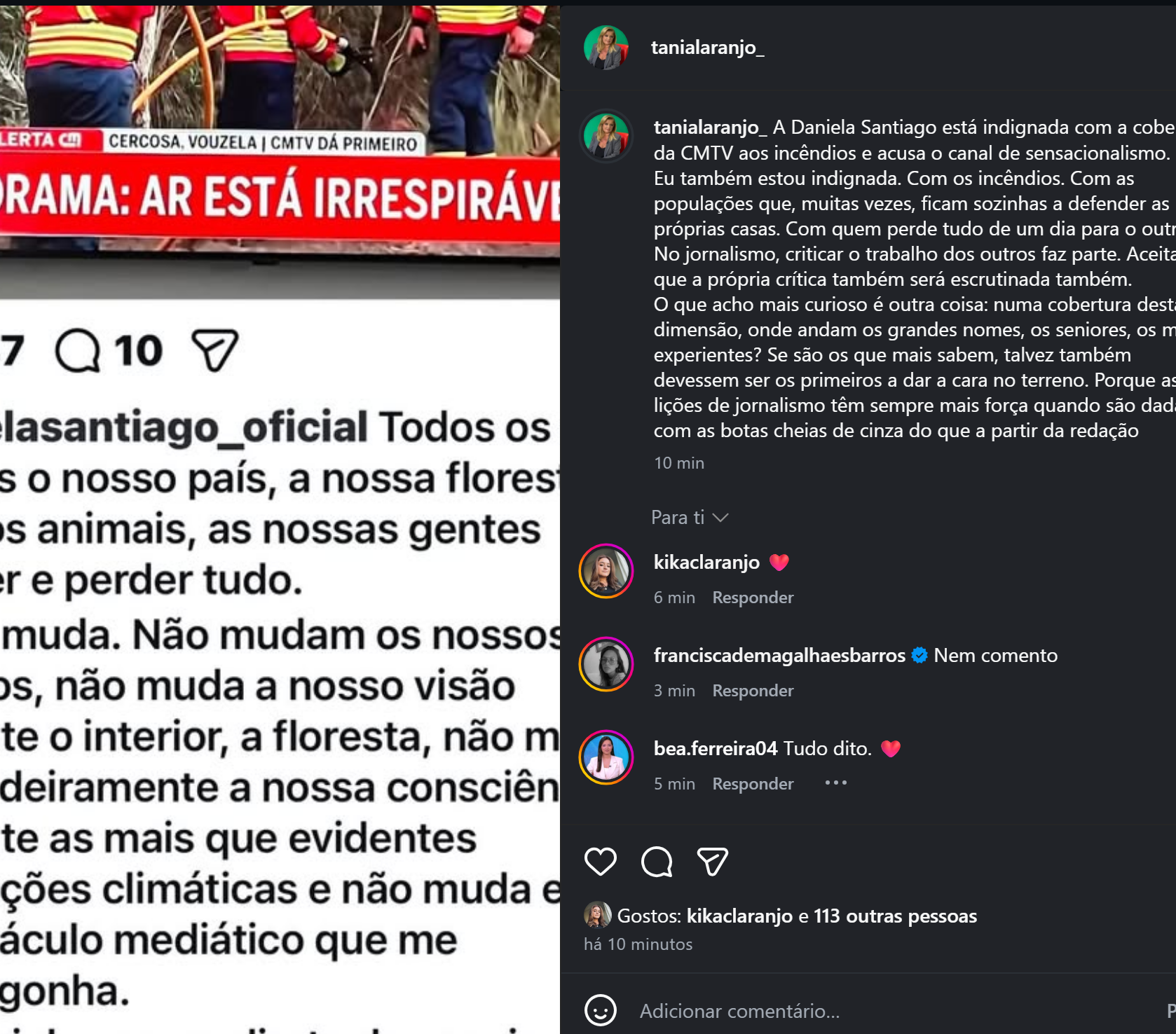 Daniela Santiago acusa CMTV de sensacionalismo e Tânia Laranjo não tarda a responder!