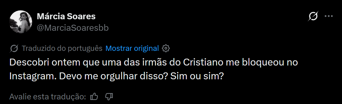 Márcia Soares revela que foi bloqueada por irmã de Cristiano Ronaldo: "É para estar orgulhosa?"